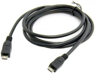 雙頭micro usb轉接線 手機對充數(shù)據(jù)線microusb公對公